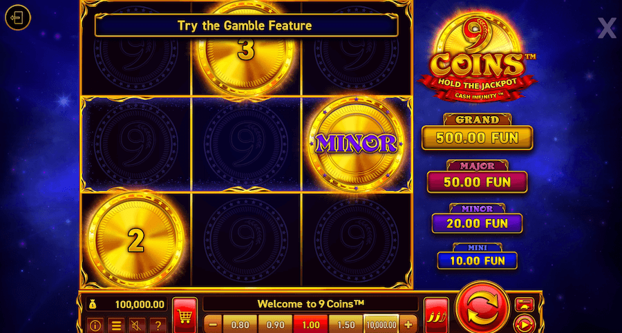 9 Coins gameboard