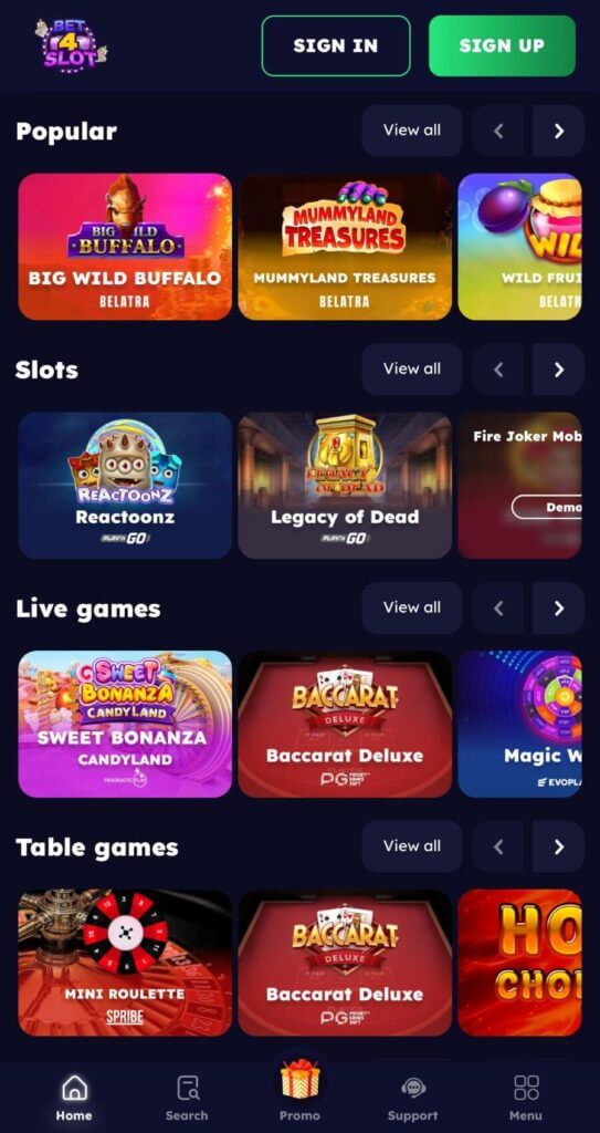 Bet4Slot - Mobile