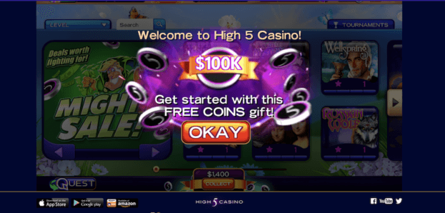 high five casino log in