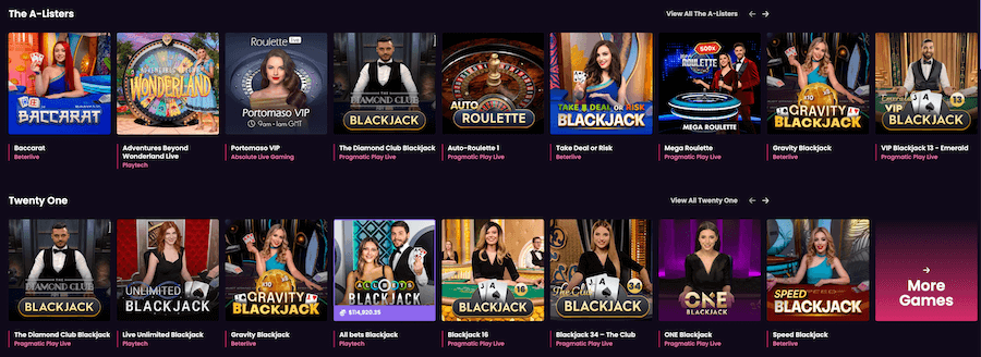 VegasNow Live casino