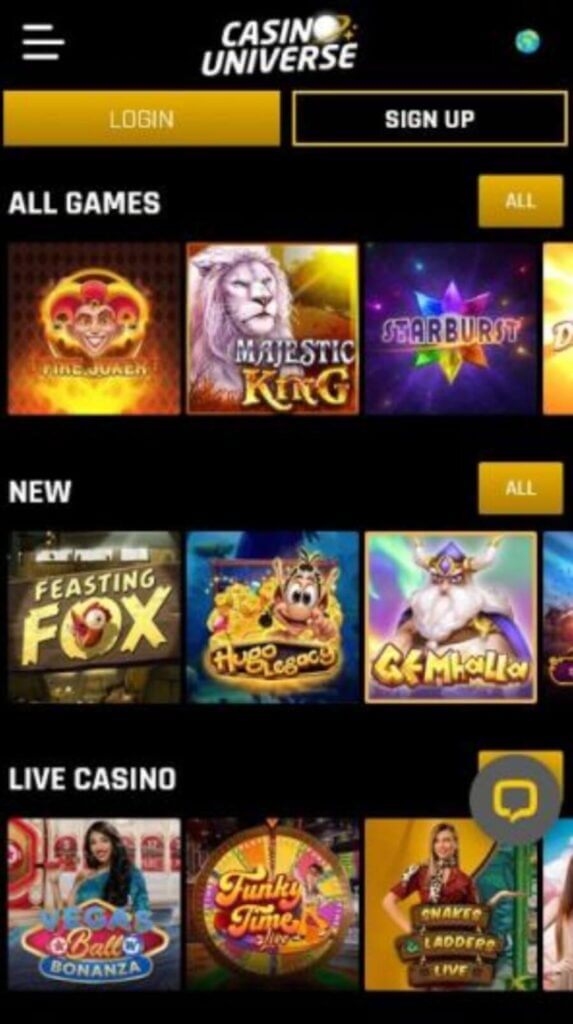 register at casino universe - canada casino